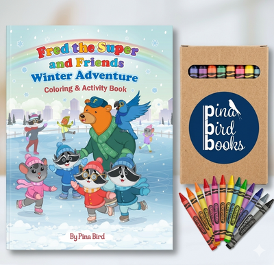 Fred the Super and Friends Winter Adventure Coloring & Activity Book + Crayons